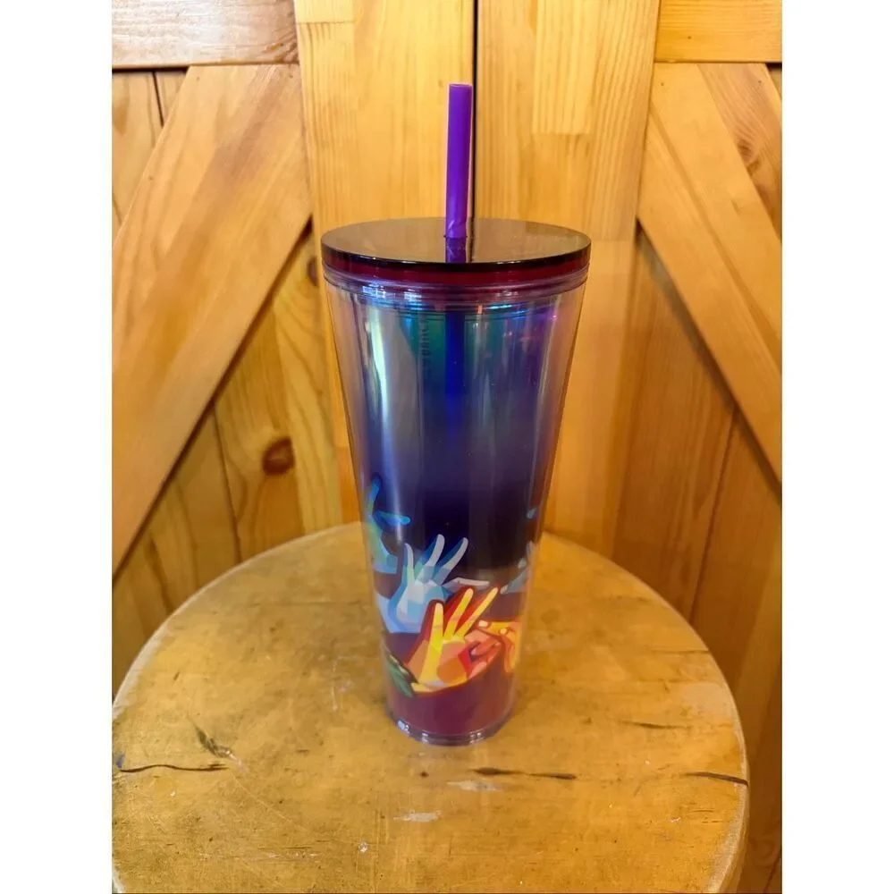 Starbucks American Sign Language ASL Hands 24oz Cold Venti Tumbler (6159)